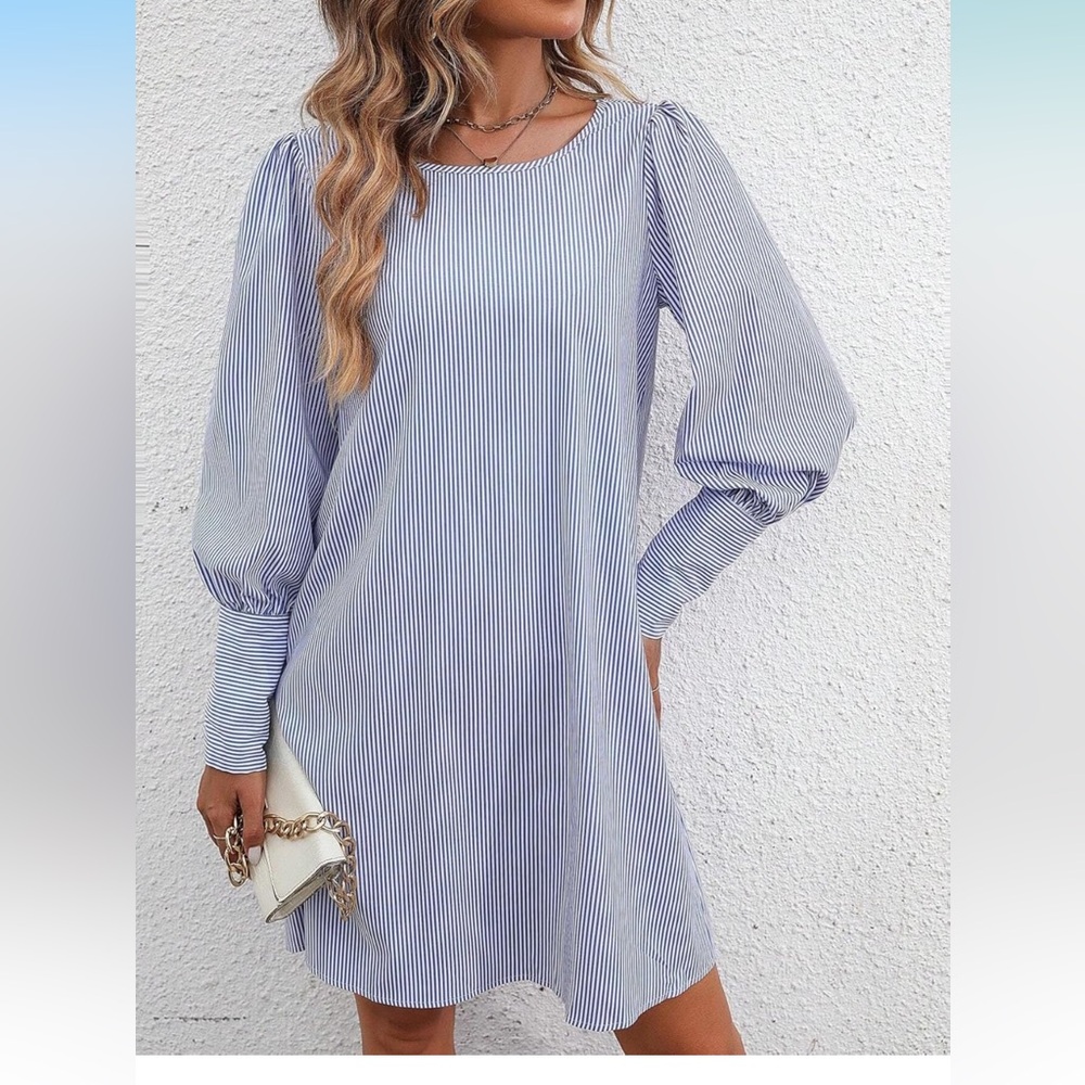 Striped Button Back Dress
